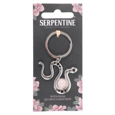 Llavero serpiente y cuarzo rosa